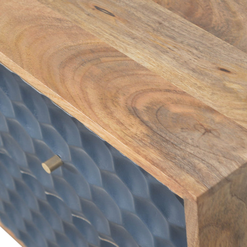 Navy Blue Honeycomb Nightstand