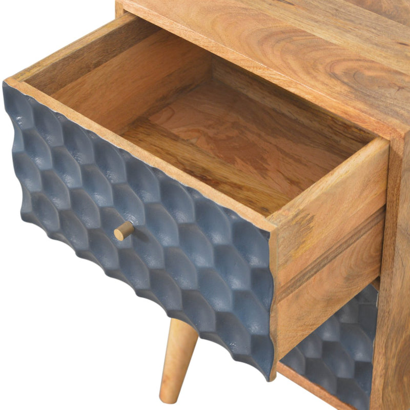 Navy Blue Honeycomb Nightstand