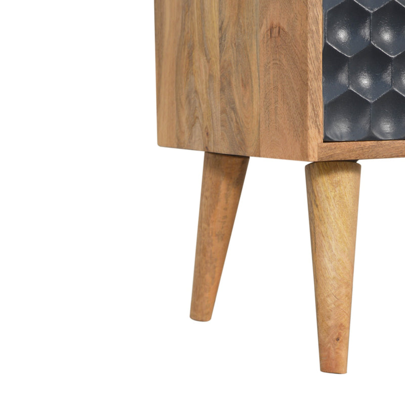 Navy Blue Honeycomb Nightstand