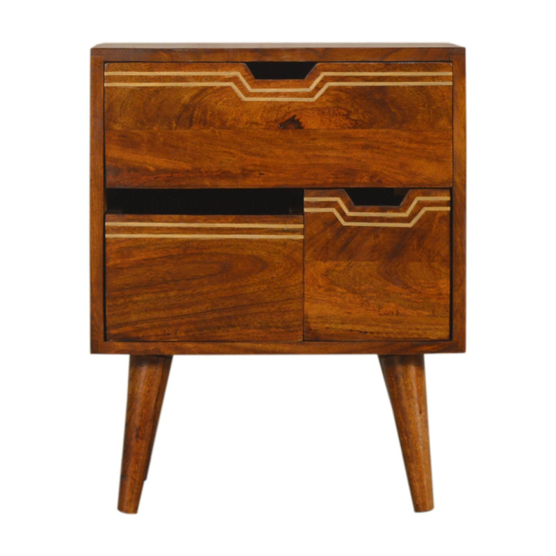 Multi Drawer Chestnut Nightstand