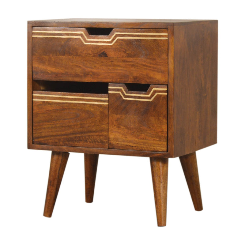 Multi Drawer Chestnut Nightstand