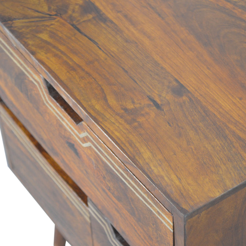 Multi Drawer Chestnut Nightstand