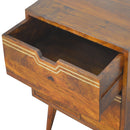 Multi Drawer Chestnut Nightstand