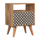 Diamond Print Open Slot Nightstand