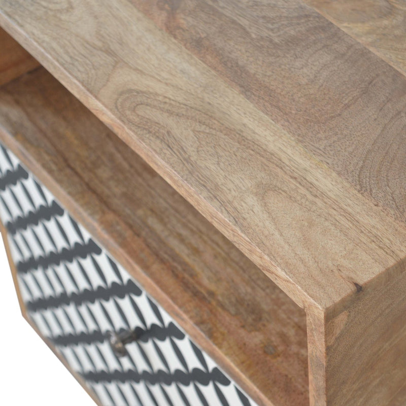 Diamond Print Open Slot Nightstand