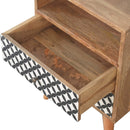 Diamond Print Open Slot Nightstand