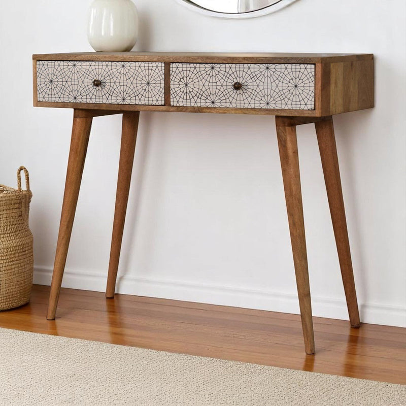Curved Chestnut nightstand Artisan