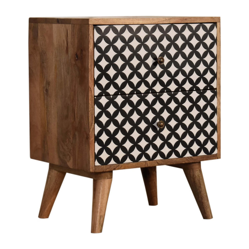 Diamond Screen Printed Nightstand