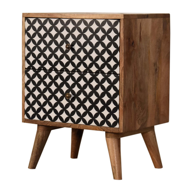 Diamond Screen Printed Nightstand