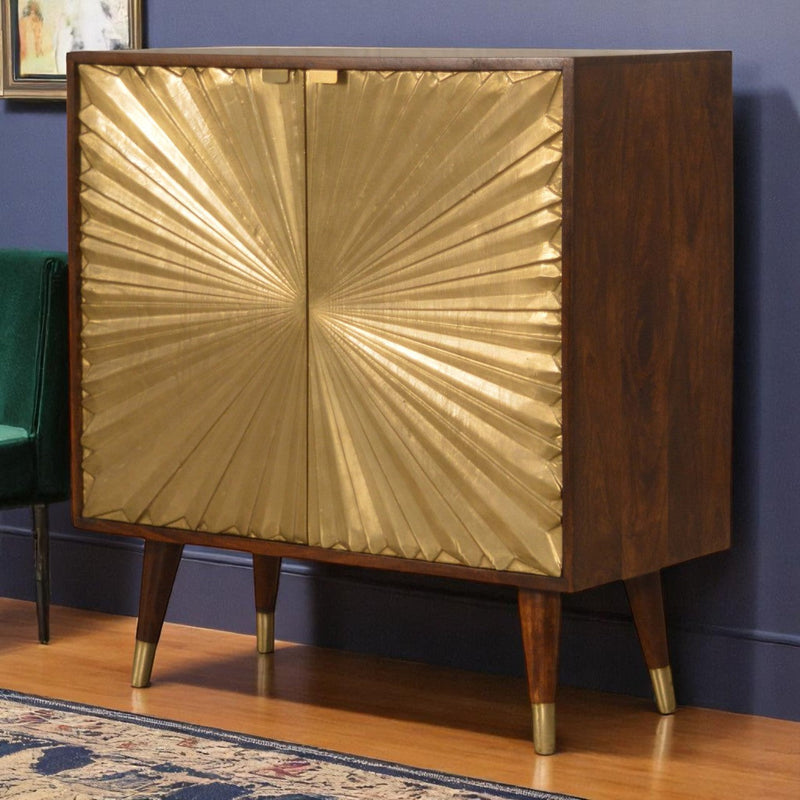 Oak-ish Floating Open Curve Nightstand Artisan