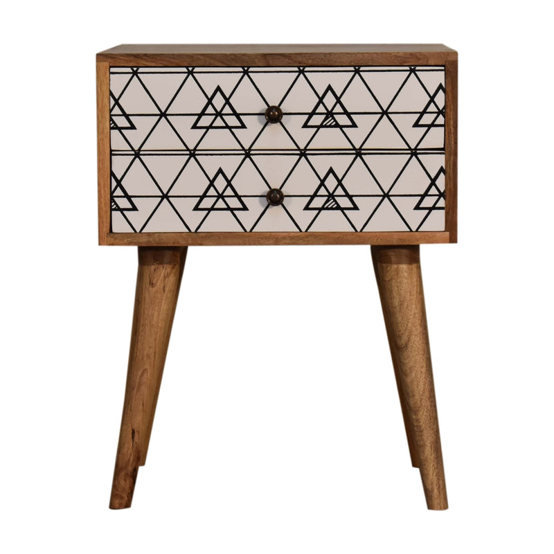 Triangular Printed Nightstand