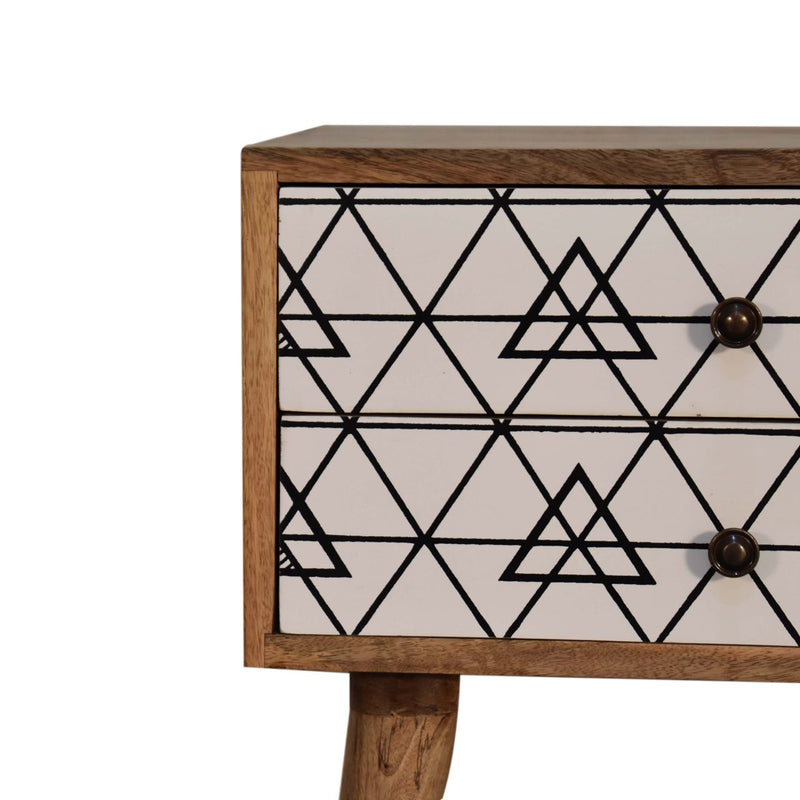 Triangular Printed Nightstand