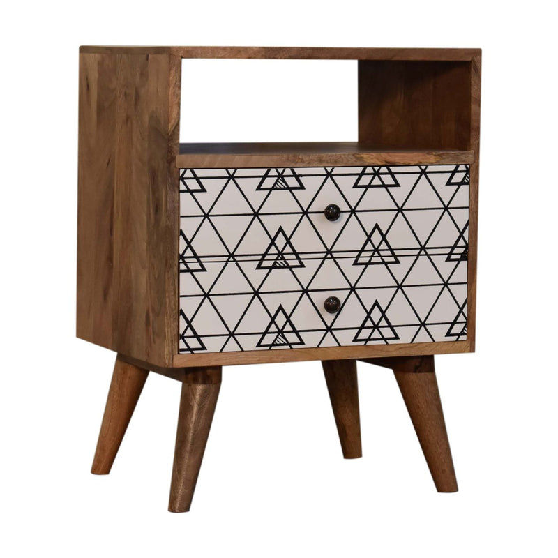Triangle Print Open Nightstand