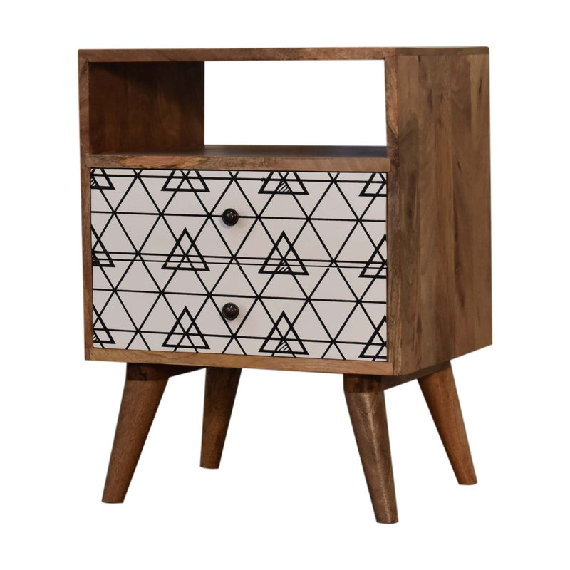 Triangle Print Open Nightstand