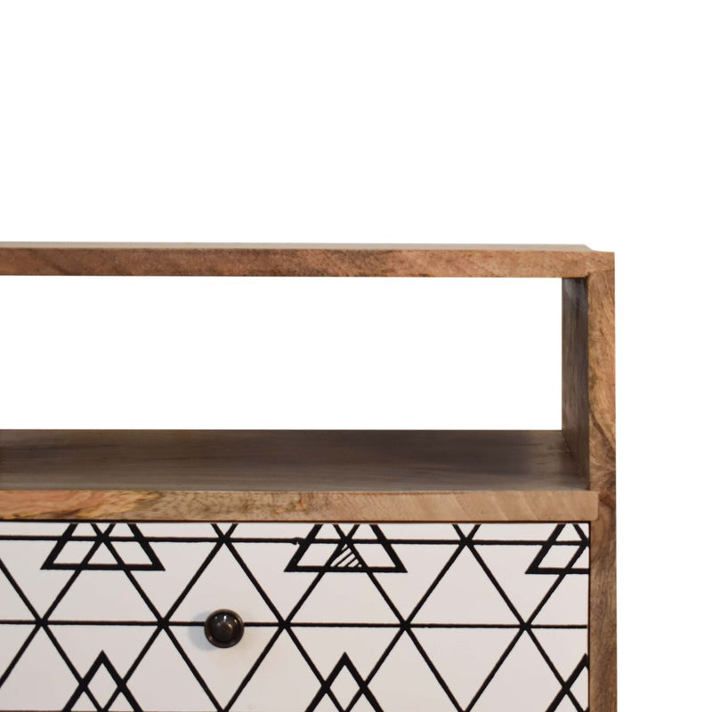 Triangle Print Open Nightstand