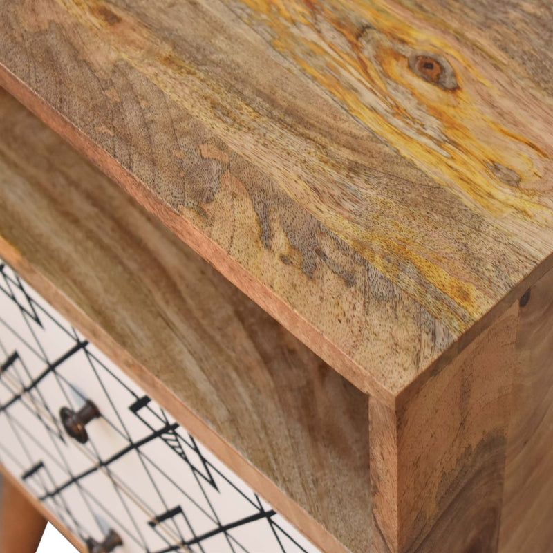 Triangle Print Open Nightstand