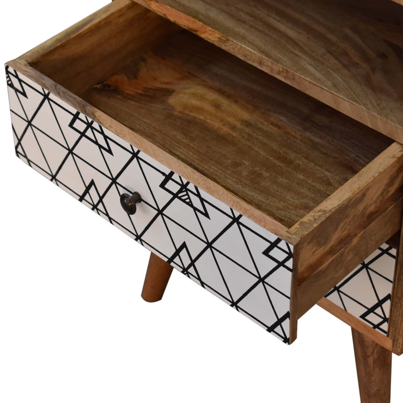 Triangle Print Open Nightstand