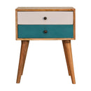Teal Modern Solid Wood Nightstand
