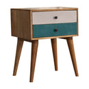 Teal Modern Solid Wood Nightstand