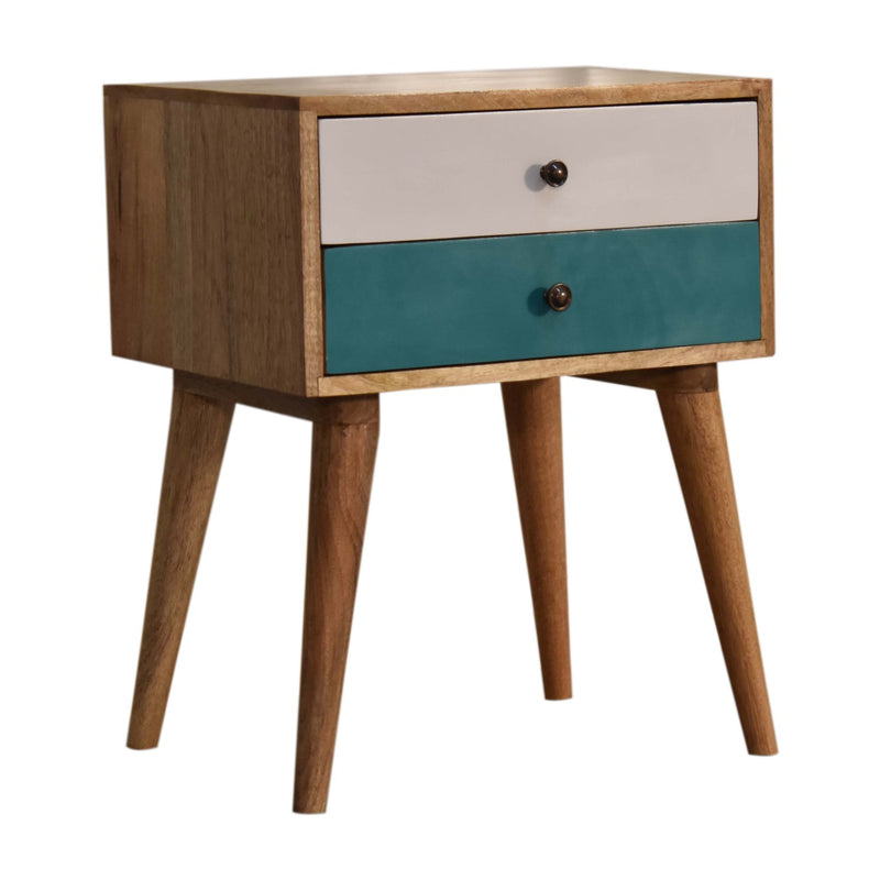 Teal Modern Solid Wood Nightstand