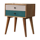 Teal Modern Solid Wood Nightstand