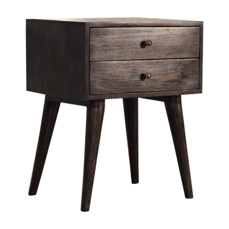 Ash Black Modern Solid Wood Nightstand