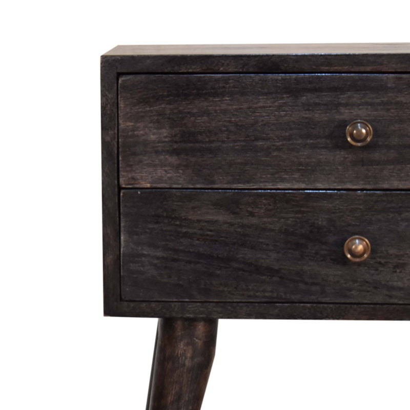 Ash Black Modern Solid Wood Nightstand