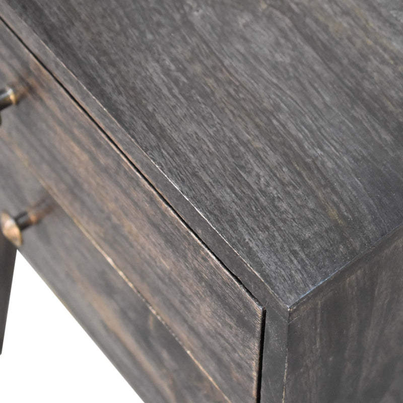 Ash Black Modern Solid Wood Nightstand