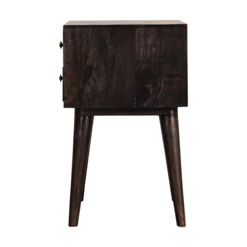 Ash Black Modern Solid Wood Nightstand