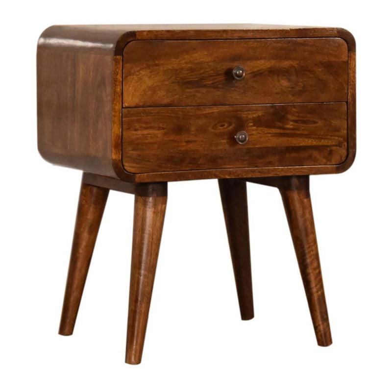 Curve Chestnut Cable Access Nightstand