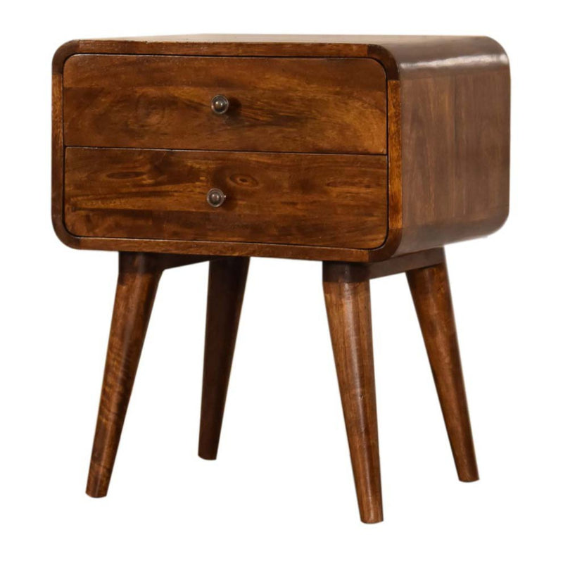 Curve Chestnut Cable Access Nightstand