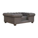 Battleship Tweed Button Pet Bed