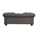 Battleship Tweed Button Pet Bed