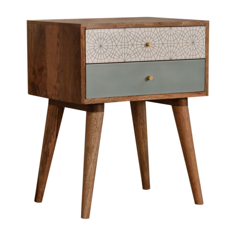 Green Patterned Nightstand