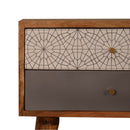 Grey Patterned Nightstand