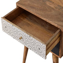 Black Patterned Nightstand