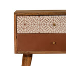 Brick Red Patterned Nightstand