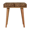 Leopard Velvet Tray Style Footstool Artisan