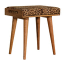 Leopard Velvet Tray Style Footstool Artisan
