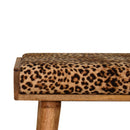 Leopard Velvet Tray Style Footstool Artisan