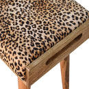 Leopard Velvet Tray Style Footstool Artisan