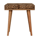 Leopard Velvet Tray Style Footstool Artisan