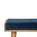 Teal Velvet Tray Style Footstool