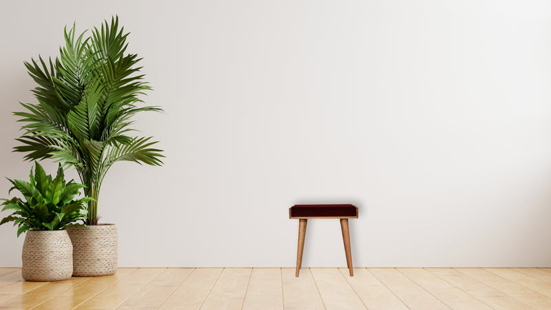 Wine Red Tray Style Footstool