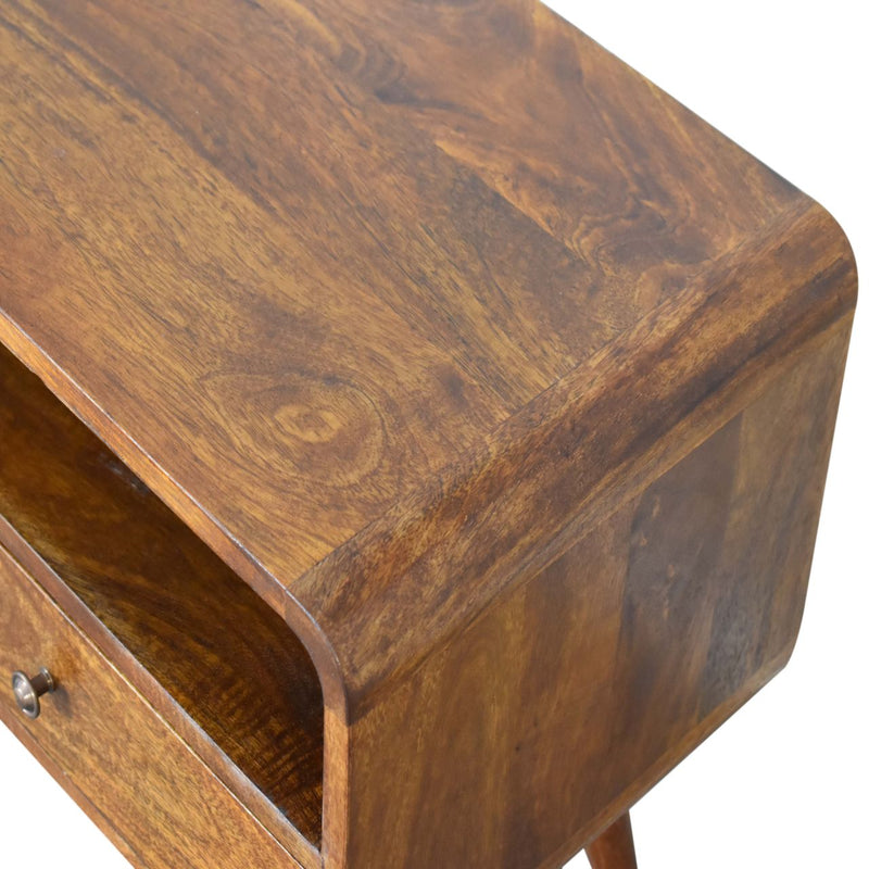 Curve Chestnut Cable TV Stand