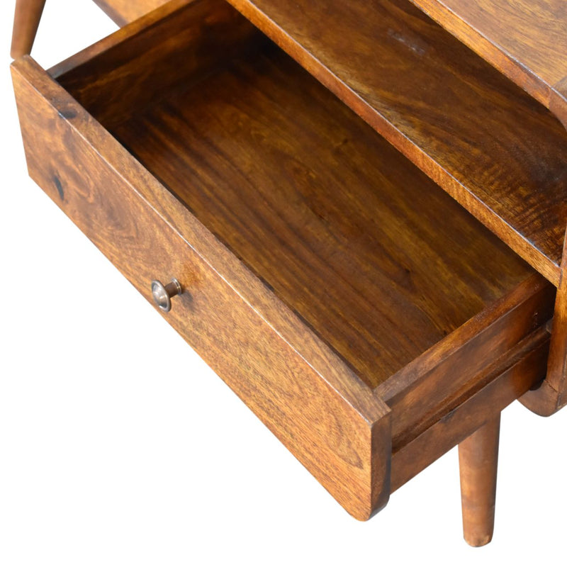 Curve Chestnut Cable TV Stand