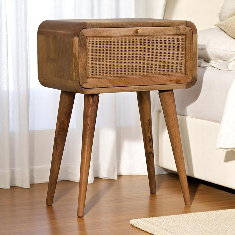 Curved Chestnut nightstand Artisan