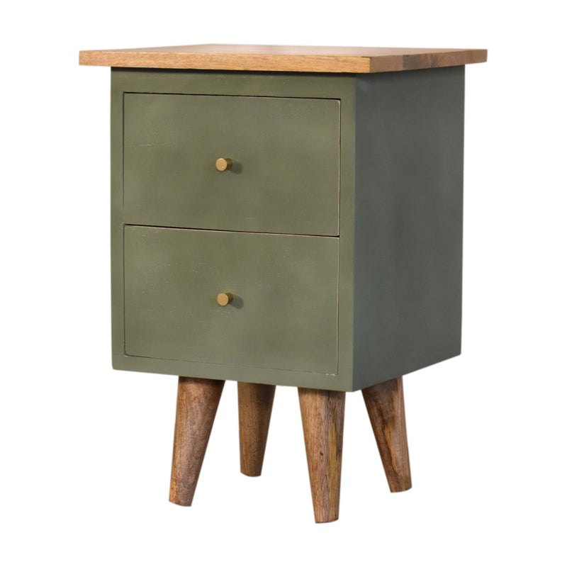 Olive Hand Painted Nightstand