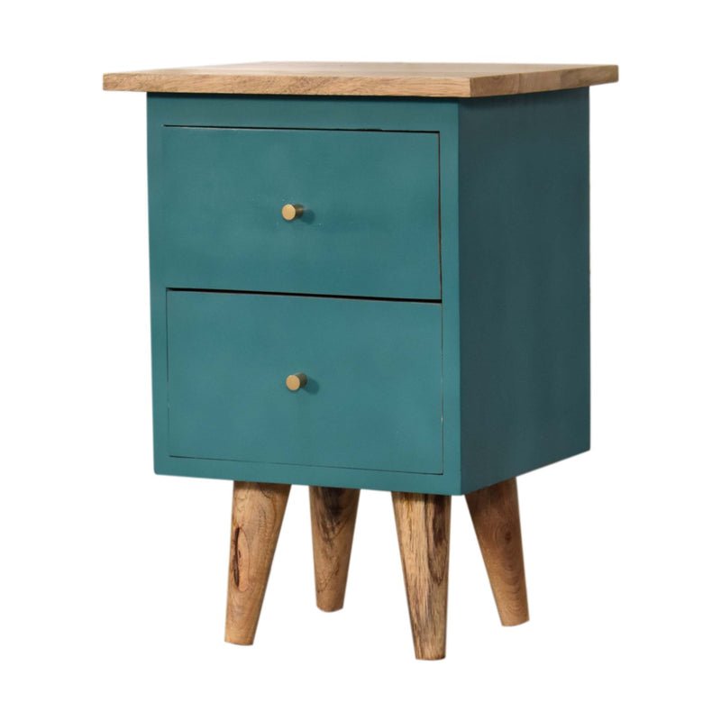 Teal Hand Painted Nightstand
