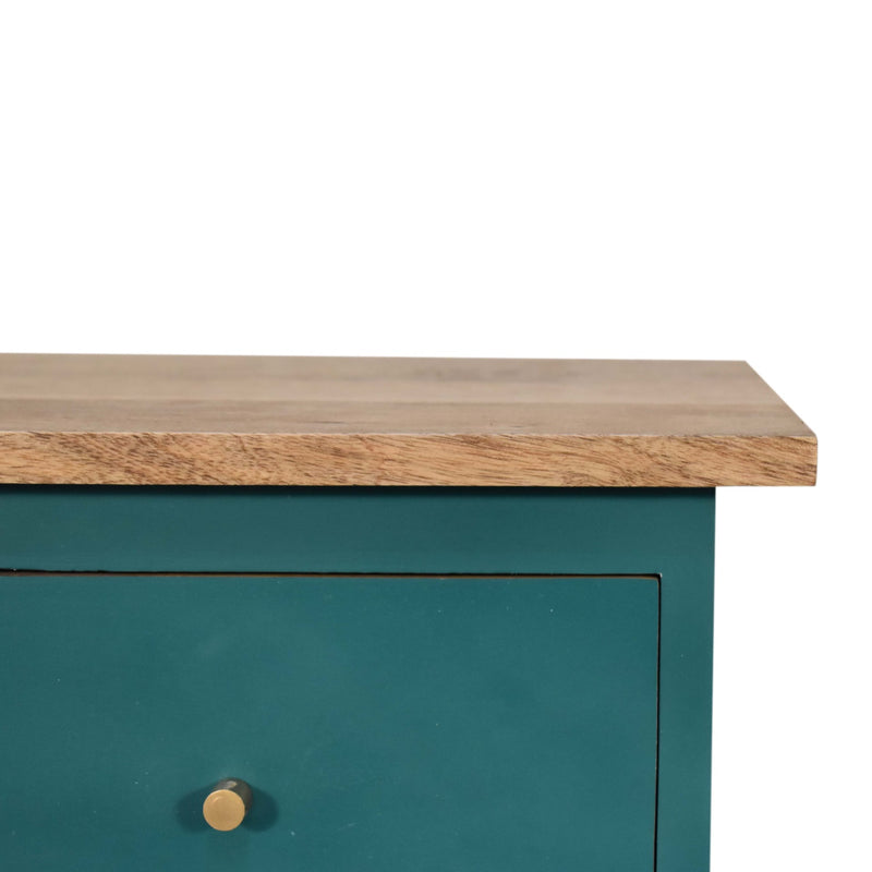 Teal Hand Painted Nightstand